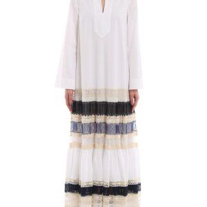 Tory Burch lace trimmed caftan style maxi dress